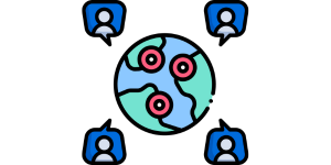 globe and avatars icon
