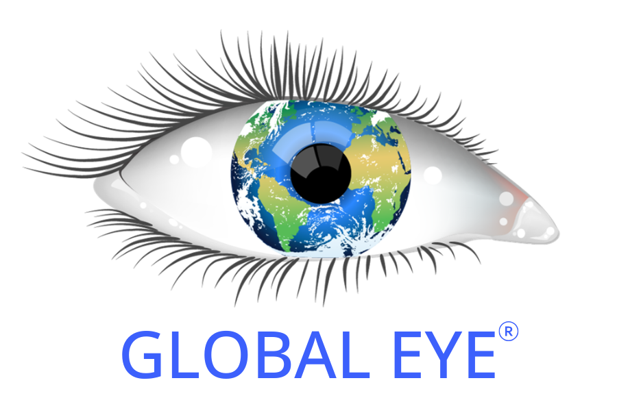 Global Eye - 5 Female analyst using Sintelix, pointing at monitor.